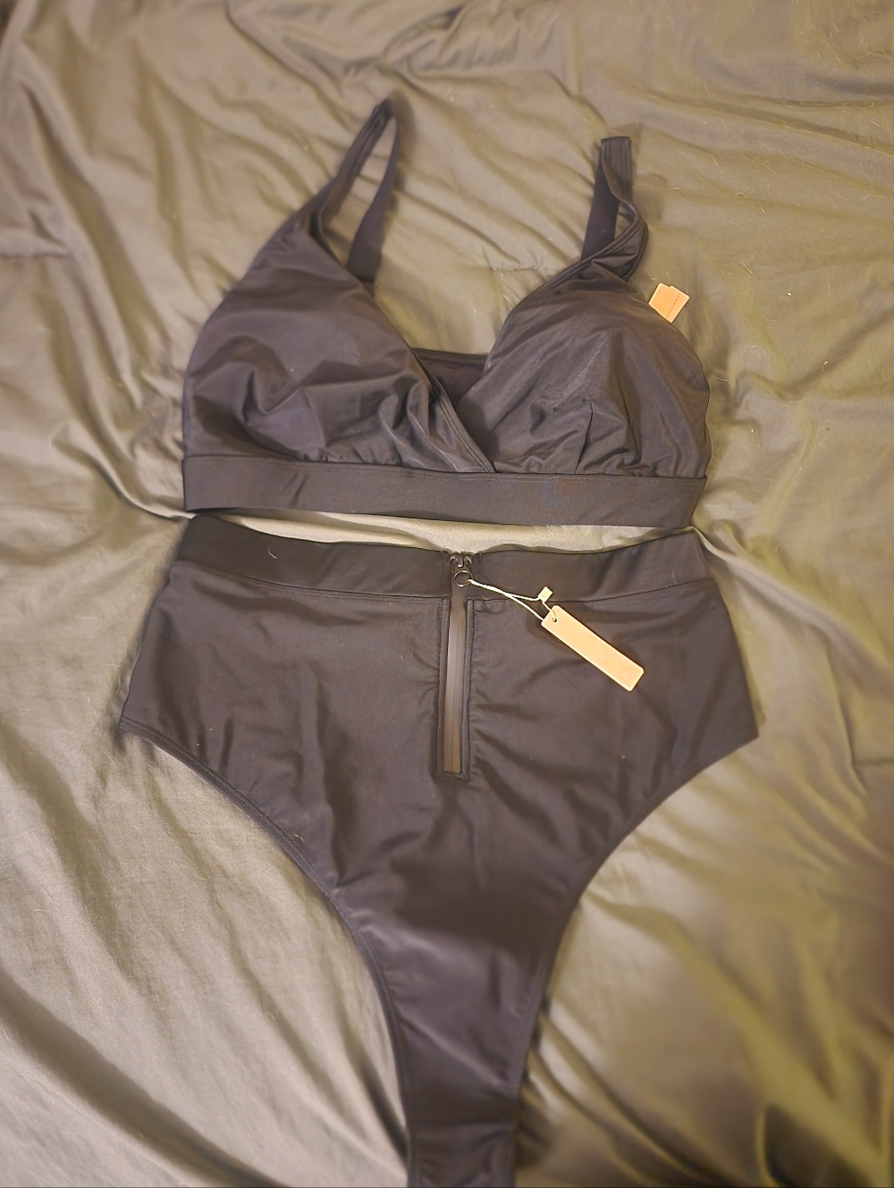 Shapellx Black High-Waist Thong Bikini Set